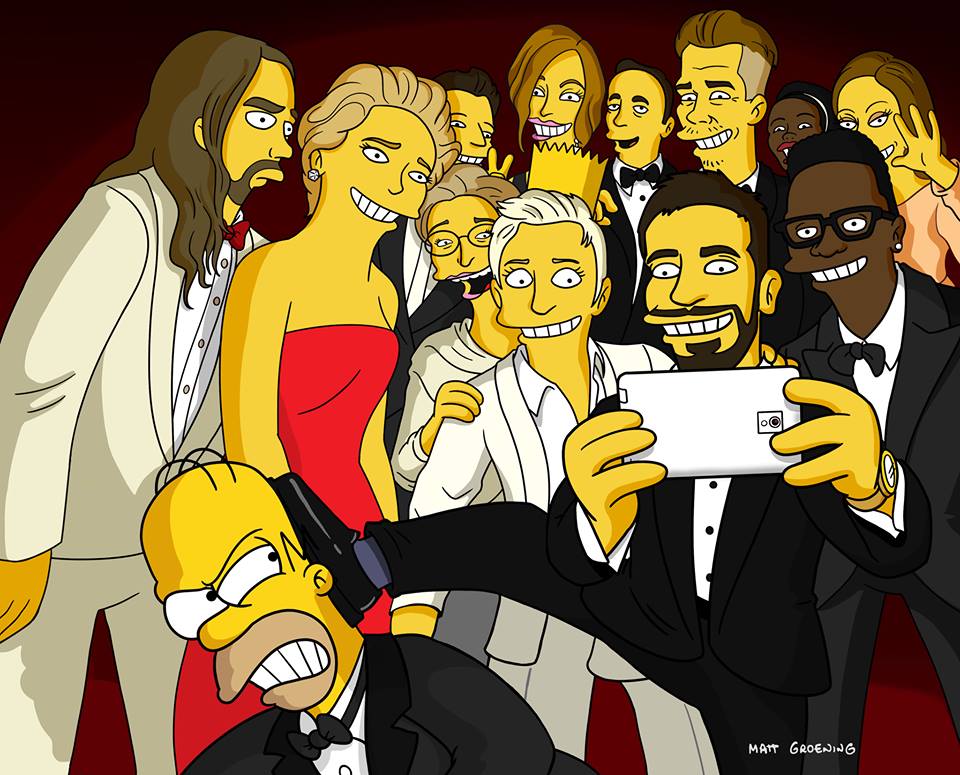 Oscars-Selfie in der Simpsons-Version Oscars-Selfie in der Simpsons-Version