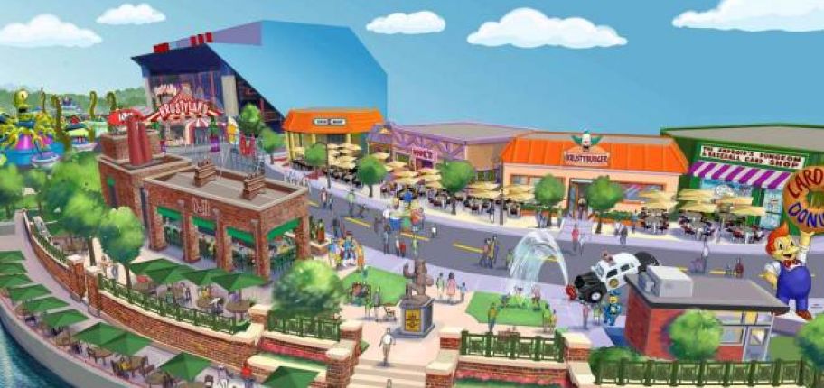 Baustellen-Video vom Simpsons Theme Park in Orlando