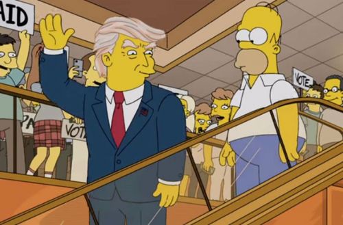 Persönlich trat er erst nach seiner Wahl bei den Simpsons auf. Aber Lisa wusste schon Jahre zuvor, dass er US-Präsident werden wird.