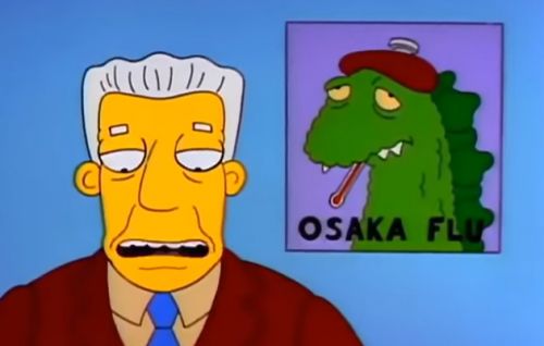 Nein! Corona haben die Simpsons nicht kommen sehen - nur eine Osaka-Grippe.
