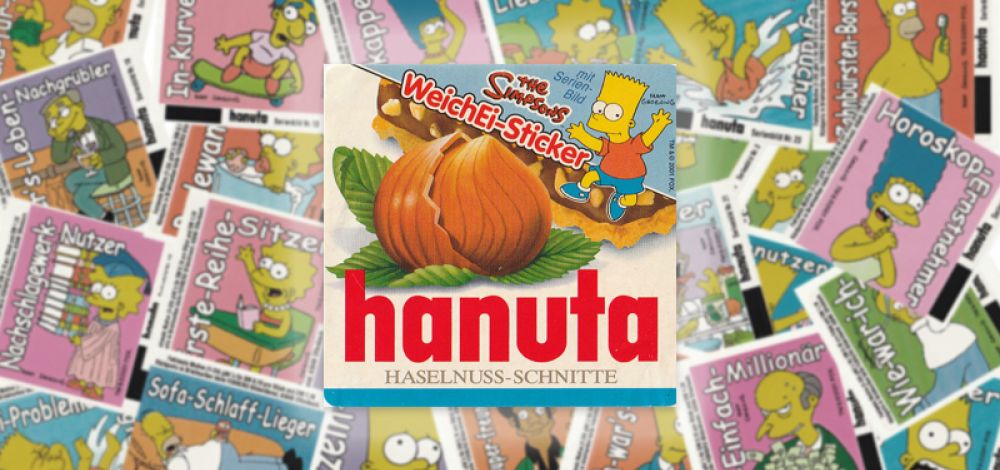 Simpsons-Sticker im Hanuta