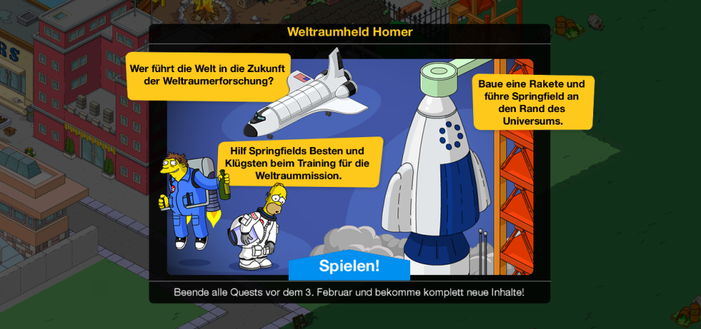 Die Simpsons: Springfield / Tapped Out Weltraum