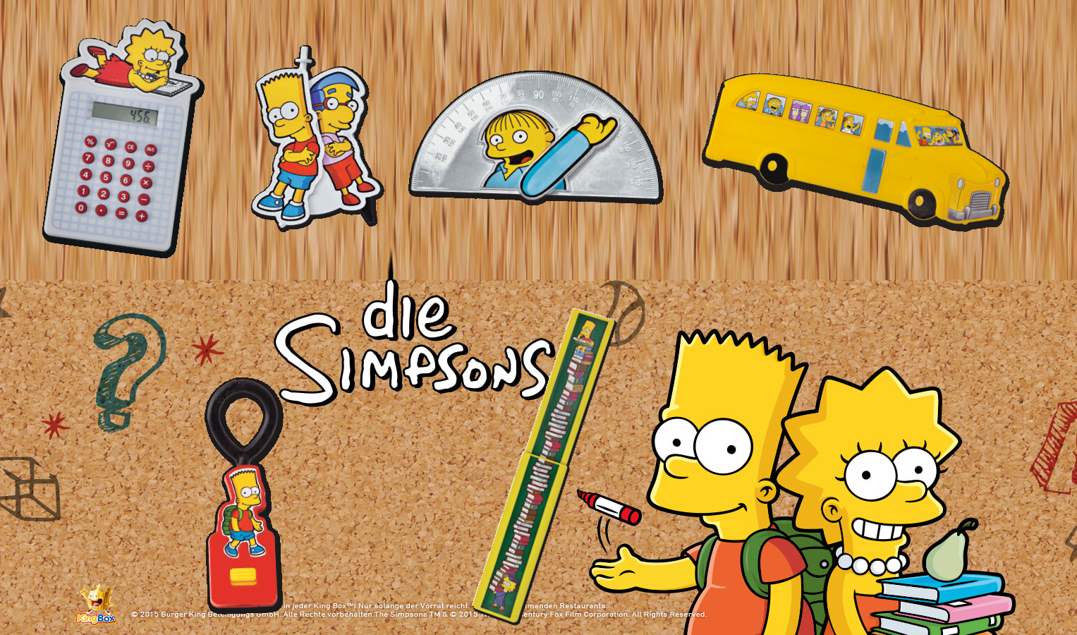 Burger King Simpsons Schulsachen