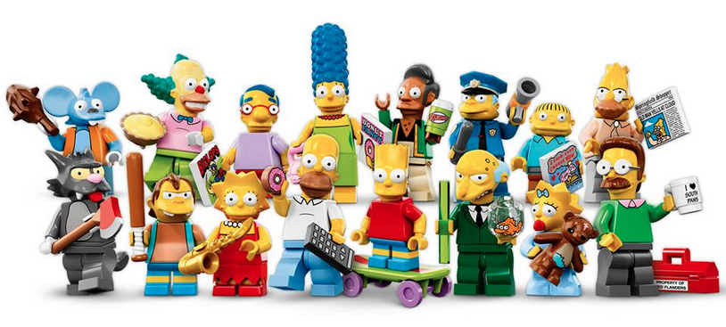 Auswahl der LEGO-Figuren aus "Die Simpsons": Zwischen 2014 und 2015 erschienen insgesamt 32 Figuren in 2 Serien.