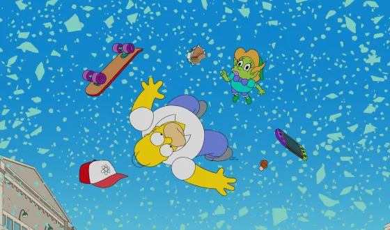 Homers Abenteuer durch die Windschutzscheibe