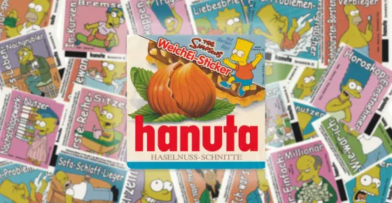 Simpsons-Sticker im Hanuta