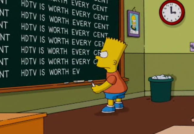 Auch im neuen Vorspann gibt es Bart Simpsons Tafelgag.