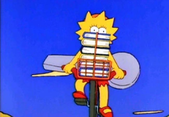 Lisa auf dem Fahrrad war nur in den ersten paar Episoden Teil des Simpsons-Intros.