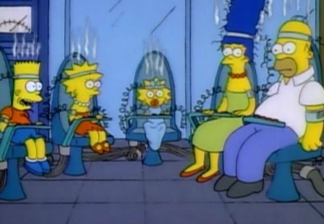 Den Simpsons bekommen Stromstöße.
