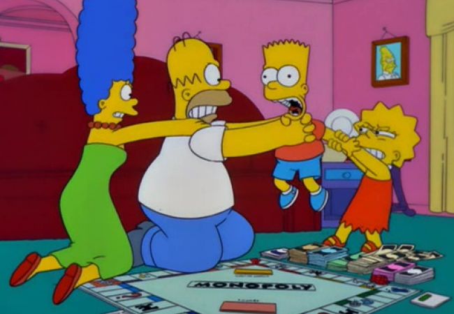 Ein Monopoly-Spiel bei den Simpsons eskaliert im Streit.