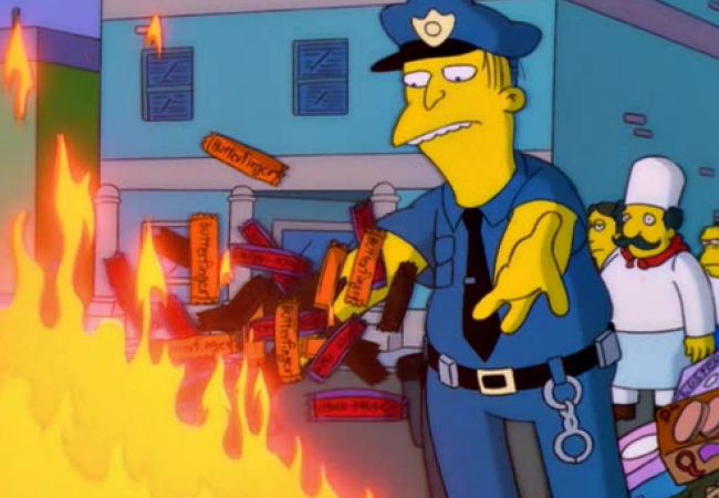 In Springfield werden verbotene Süßigkeiten verbrannt.