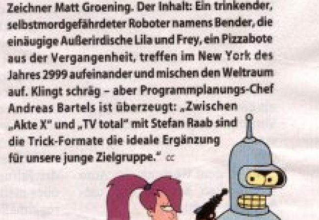 09/2000 - Hörzu - ProSieben: Erfolg mit Zeichentrick?