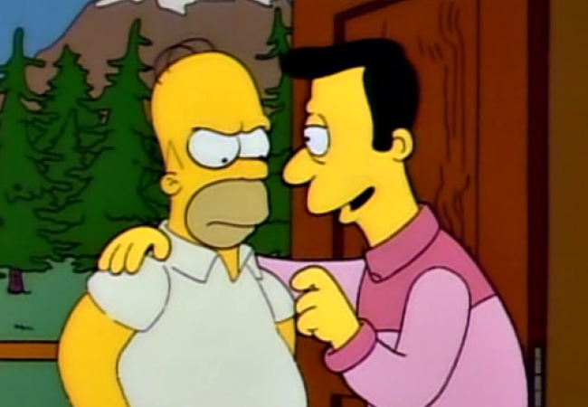 Timothy Lovejoy redet mit Homer.