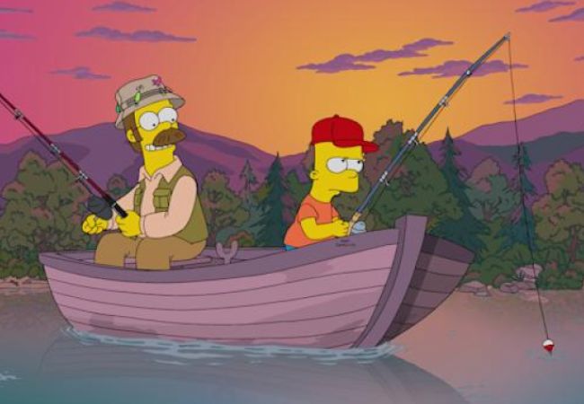 Im Simpsons-Film kommen sich Ned Flanders und Bart Simpson näher.