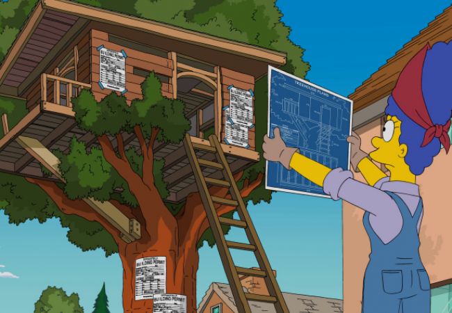 Marge repariert Barts Baumhaus.