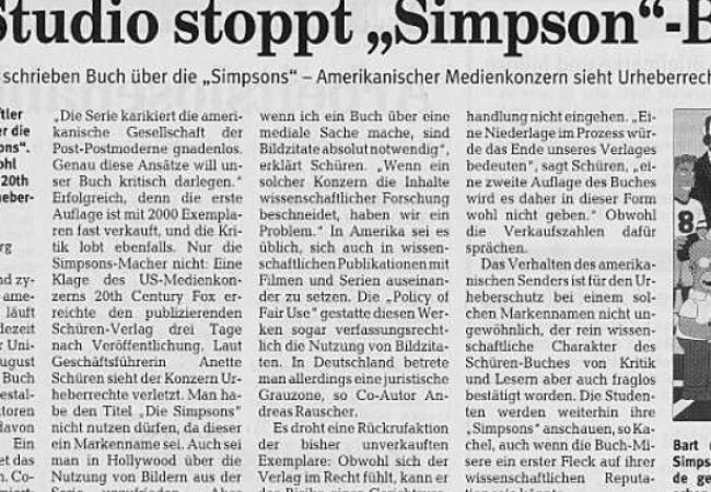 09/2001 - Rhein-Zeitung - Fox-Studio stoppt 