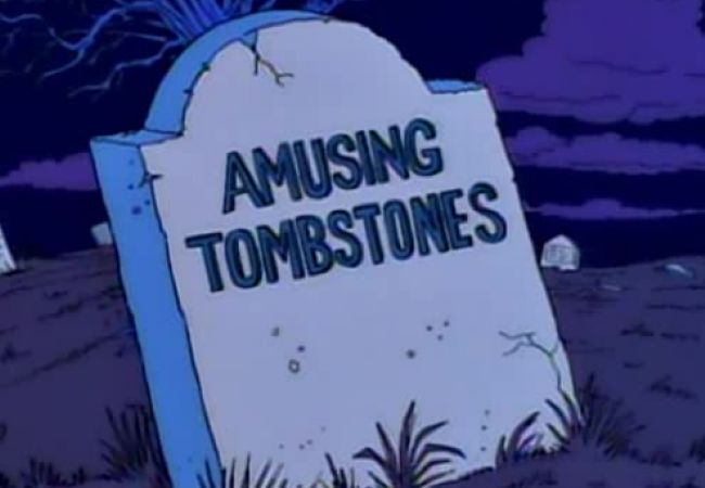Mit einem eigenen Grabstein nahmen die Simpsons-Macher Abschied von den klassischen Halloween-Special-Vorspann in Staffel 6.