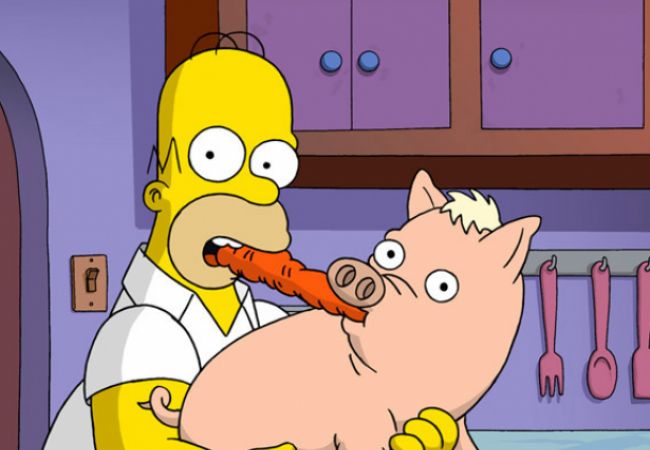 Szene aus "Die Simpsons - Der Film":&nbsp;Homer und das Spiderschwein