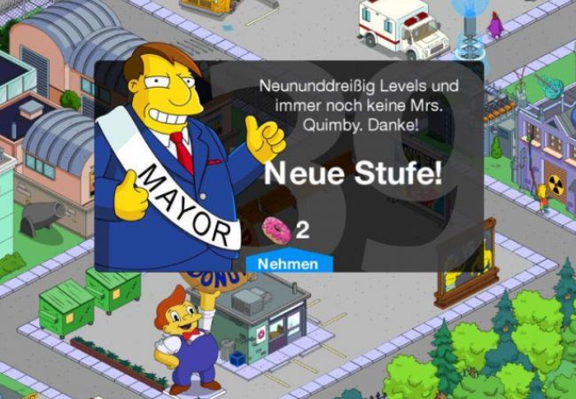 Level 39 - Update für Die Simpsons: Springfield / Tapped