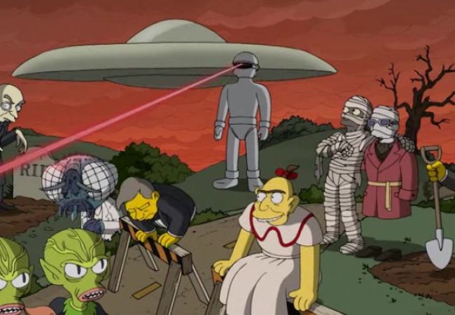 Ausschnitt aus dem Intro der 24. Halloween-Episode der Simpsons: Hierfür wurde Regisseur Guillermo Del Toro verpflichtet.