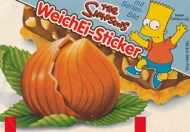 Verpackung der Hanuta mit Simpsons-Stickern