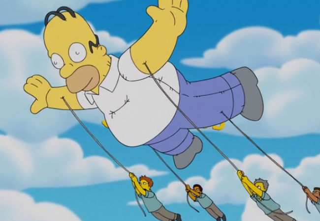 Homer als riesiger Ballon